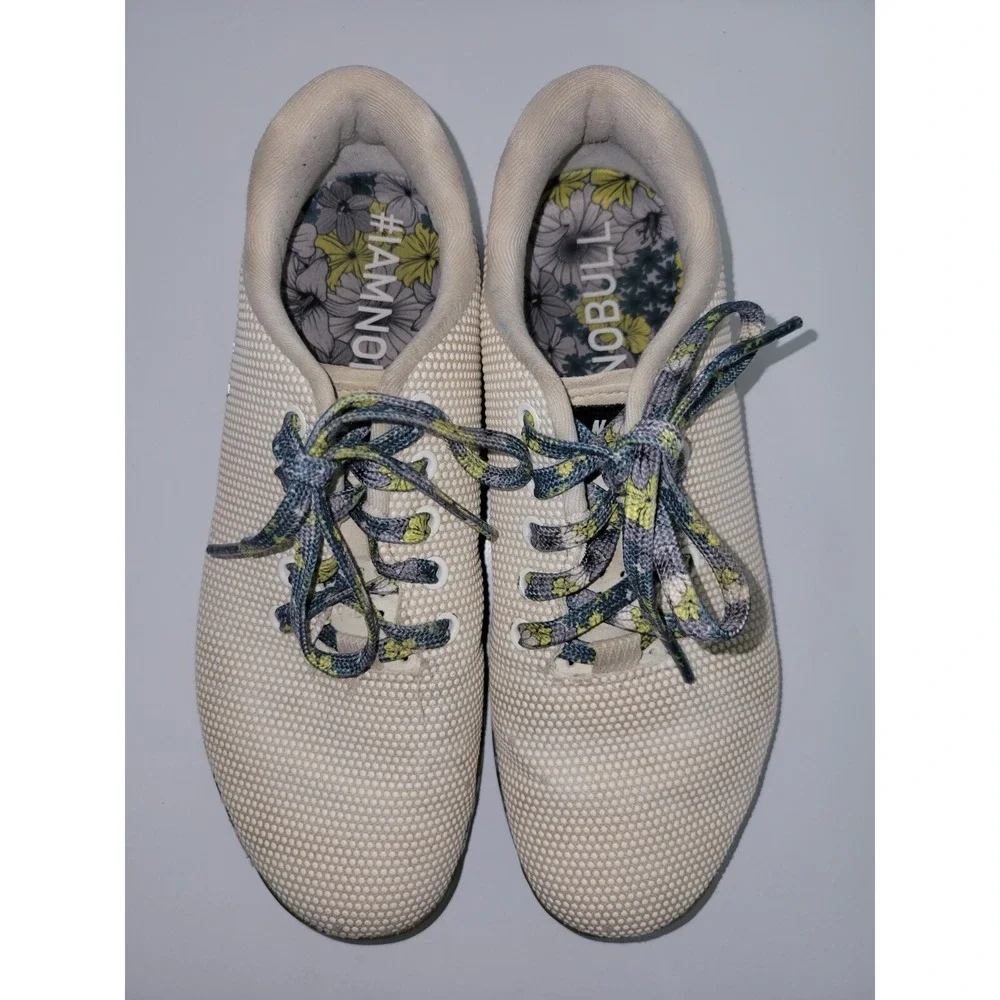 NO BULL Spring Fling SuperFabric Cream/Floral Low Top Sneakers Womens 9 Mens 7.5